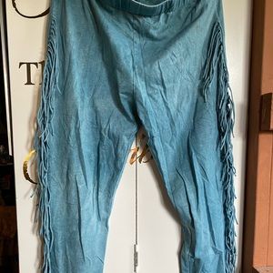 L&B Mineral Wash Fringe Leggings